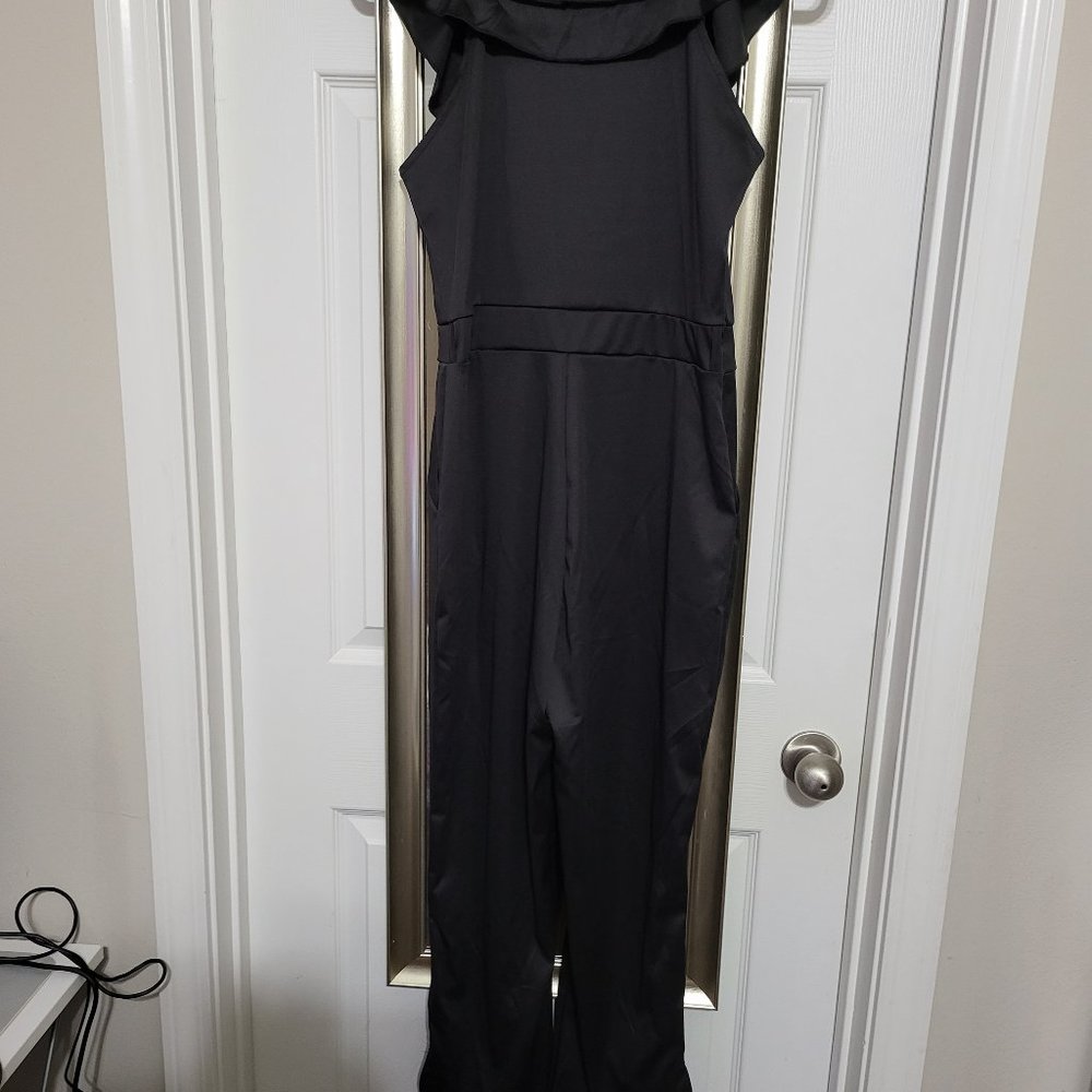 Black poly jumpsuit